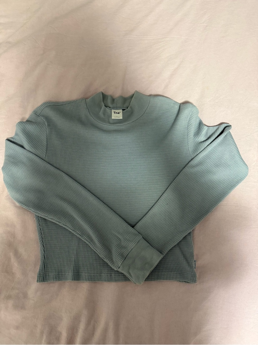 TNA Cropped Waffle Knit Long Sleeve
